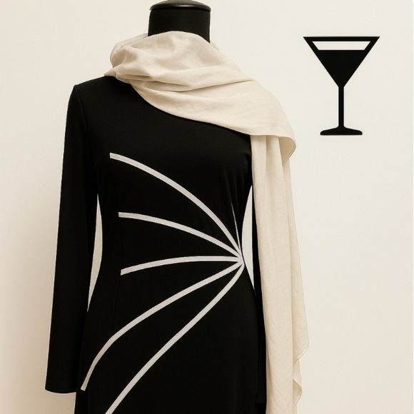 Connected apparel VERY CHIC evening black dress 🍸 - Picture 2 of 15